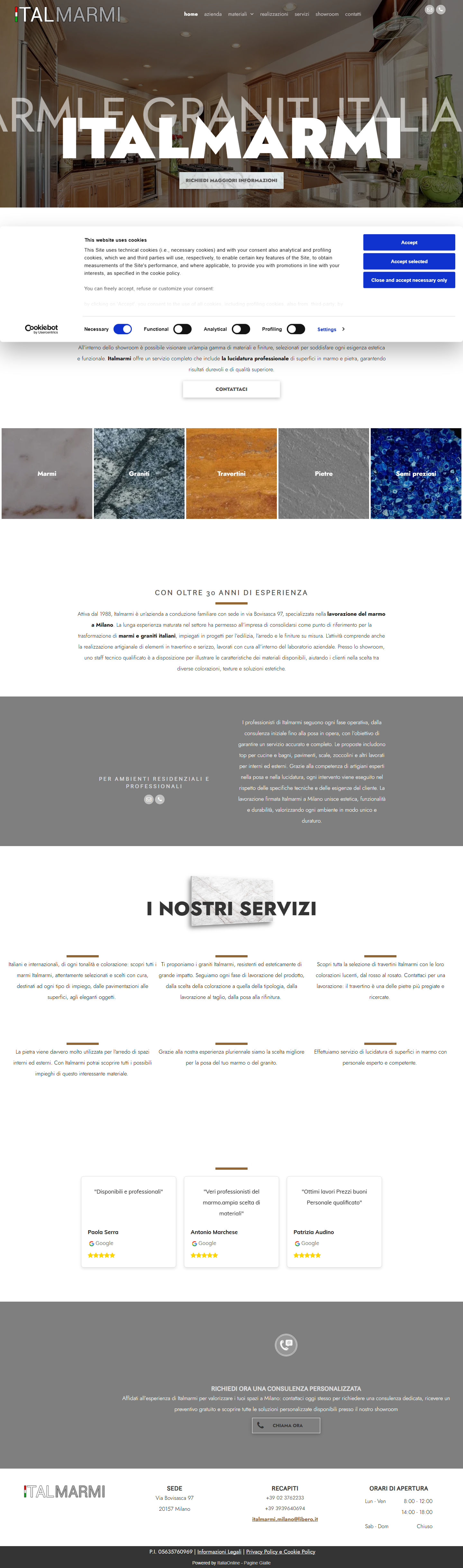 Italmarmi — old website desktop view